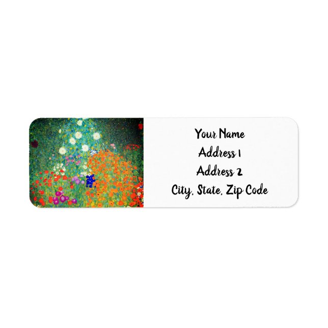 Gustav Klimt Flower Garden Return Address Label (Front)