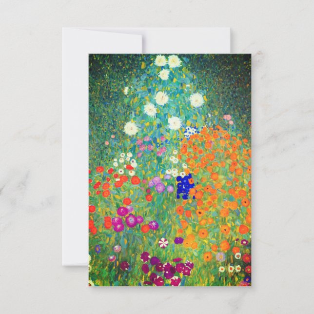 Gustav Klimt Flower Garden RSVP Card (Front)