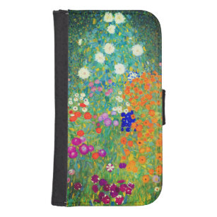 Gustav Klimt Flower Garden Samsung S4 Wallet Case
