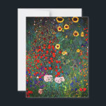 Gustav Klimt Flower Garden Save The Date<br><div class="desc">Card featuring Gustav Klimt’s oil painting Farm Garden with Sunflowers (1907). A beautiful garden of sunflowers and exquisite blue,  red,  purple,  pink,  and white flowers. A great gift for fans of Art Nouveau and Austrian art.</div>