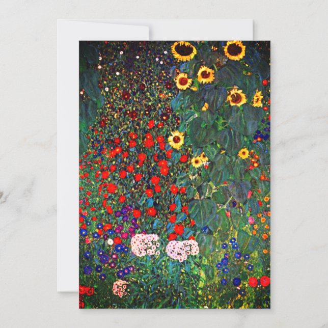 Gustav Klimt Flower Garden Save The Date (Front)