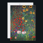 Gustav Klimt Flower Garden Save The Date<br><div class="desc">Card featuring Gustav Klimt’s oil painting Farm Garden with Sunflowers (1907). A beautiful garden of sunflowers and exquisite blue,  red,  purple,  pink,  and white flowers. A great gift for fans of Art Nouveau and Austrian art.</div>