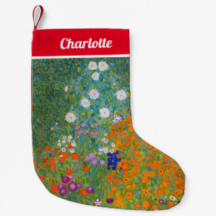Gustav Klimt - Flower Garden Small Christmas Stocking