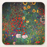 Gustav Klimt Flower Garden Square Paper Coaster<br><div class="desc">Paper Coasters featuring Gustav Klimt’s oil painting Farm Garden with Sunflowers (1907). A beautiful garden of sunflowers and exquisite blue,  red,  purple,  pink,  and white flowers. A great gift for fans of Art Nouveau and Austrian art.</div>