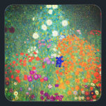 Gustav Klimt Flower Garden Square Sticker<br><div class="desc">Stickers featuring Gustav Klimt’s oil painting Flower Garden (1906). A beautiful garden of purple,  red,  white,  blue,  and orange flowers. A great gift for fans of Art Nouveau and Austrian art.</div>