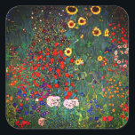 Gustav Klimt Flower Garden Square Sticker<br><div class="desc">Stickers featuring Gustav Klimt’s oil painting Farm Garden with Sunflowers (1907). A beautiful garden of sunflowers and exquisite blue,  red,  purple,  pink,  and white flowers. A great gift for fans of Art Nouveau and Austrian art.</div>