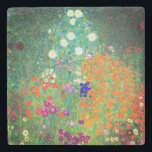 Gustav Klimt Flower Garden Stone Coaster<br><div class="desc">Stone Coaster featuring Gustav Klimt’s oil painting Flower Garden (1906). A beautiful garden of purple,  red,  white,  blue,  and orange flowers. A great gift for fans of Art Nouveau and Austrian art.</div>
