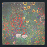 Gustav Klimt Flower Garden Stone Coaster<br><div class="desc">Stone Coaster featuring Gustav Klimt’s oil painting Farm Garden with Sunflowers (1907). A beautiful garden of sunflowers and exquisite blue,  red,  purple,  pink,  and white flowers. A great gift for fans of Art Nouveau and Austrian art.</div>