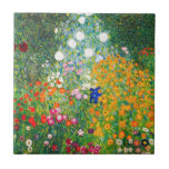 Gustav Klimt Flower Garden Tile<br><div class="desc">Gustav Klimt Flower Garden tile. Oil painting on canvas from 1907. Completed during his golden phase, Flower Garden is one of Klimt’s most famous landscape paintings. The summer colours burst forth in this work with a beautiful mix of orange, red, purple, blue, pink and white blossoms. A great gift for...</div>