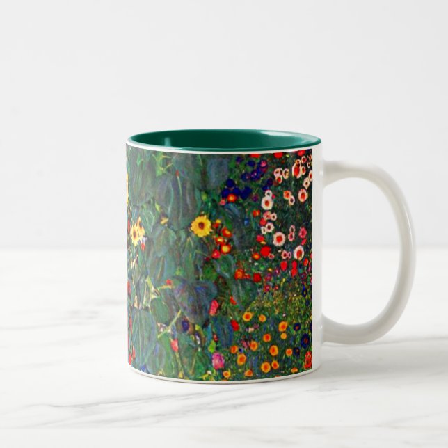 Gustav Klimt Flower Garden Two-Tone Coffee Mug (Right)