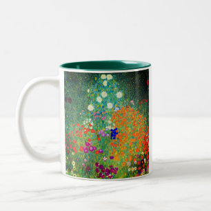 Gustav Klimt Flower Garden Two-Tone Coffee Mug