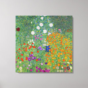 Gustav Klimt Flower Garden Vintage Art Nouveau Canvas Print