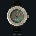 Gustav Klimt Flower Garden Watch<br><div class="desc">Watch featuring Gustav Klimt’s oil painting Farm Garden with Sunflowers (1907). A beautiful garden of sunflowers and exquisite blue,  red,  purple,  pink,  and white flowers. A great gift for fans of Art Nouveau and Austrian art.</div>