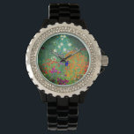 Gustav Klimt Flower Garden Watch<br><div class="desc">Watch featuring Gustav Klimt’s oil painting Flower Garden (1906). A beautiful garden of purple,  red,  white,  blue,  and orange flowers. A great gift for fans of Art Nouveau and Austrian art.</div>