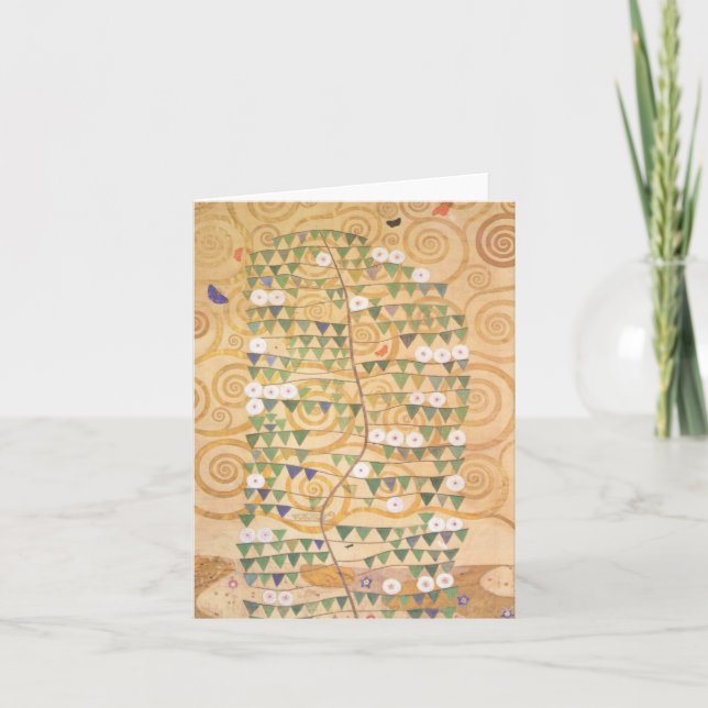 Gustav Klimt Frieze Tree of Life Note Card (Front)