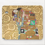 Gustav Klimt - Fulfillment, Stoclet Frieze Mouse Pad<br><div class="desc">The Tree of Life,  Stoclet Frieze,  Fulfillment Lovers - Gustav Klimt,  Cardboard,  1909</div>