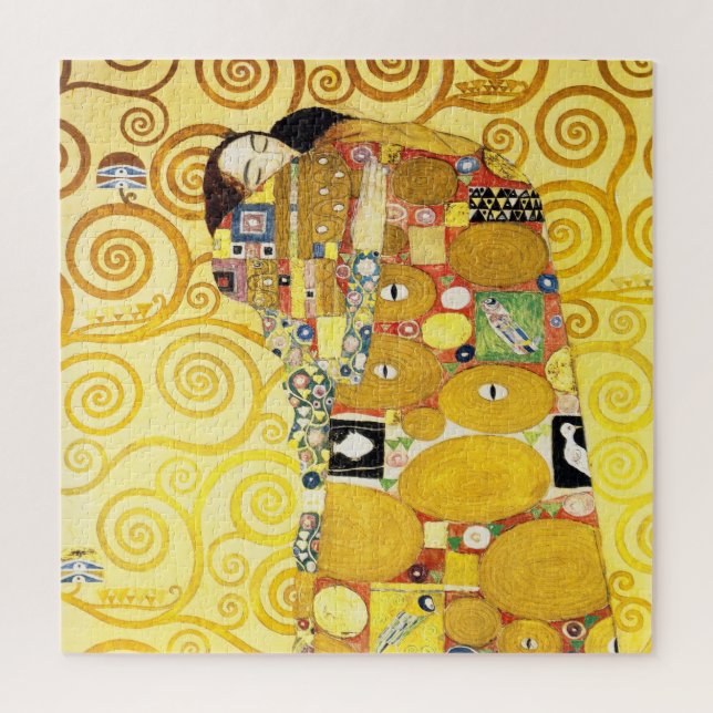 Gustav Klimt Fulfilment Lovers Fine Art Jigsaw Puzzle (Vertical)