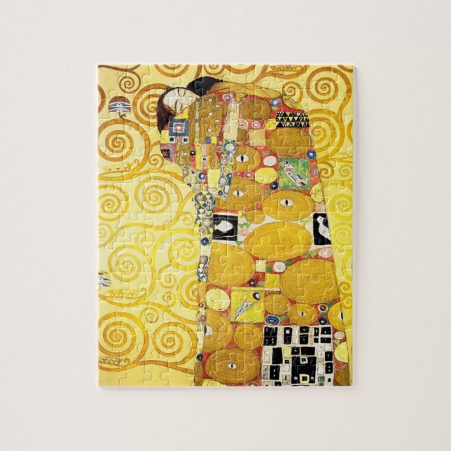 Gustav Klimt Fulfilment Lovers Fine Art Jigsaw Puzzle (Vertical)