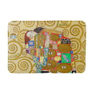 Gustav Klimt Fulfilment Nouveau Couple Bath Mat