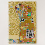 Gustav Klimt Fulfilment Nouveau Couple Jigsaw Puzzle<br><div class="desc">Gustav Klimt,  Fulfilment 1910-1911 Art Nouveau Couple with Klimt's signature swirling design and beautiful gold painting.</div>