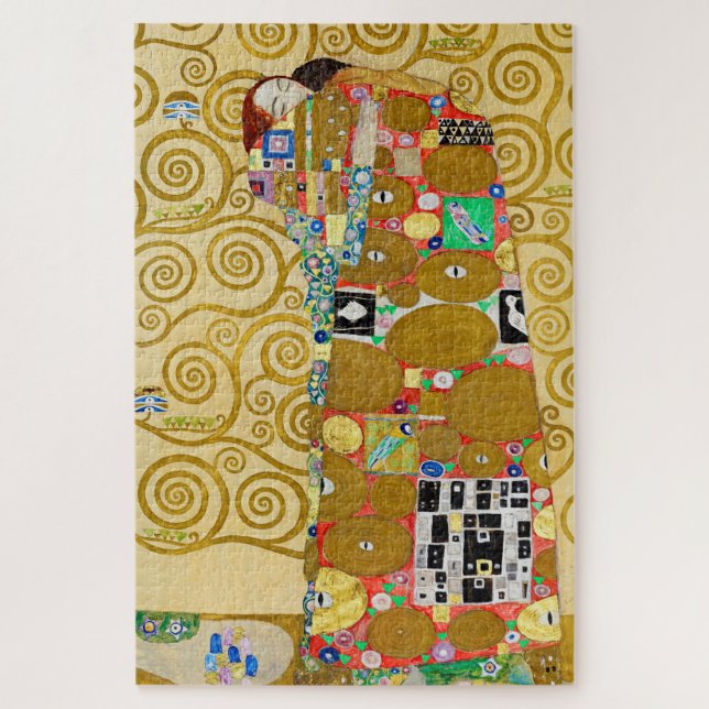 Gustav Klimt Fulfilment Nouveau Couple Jigsaw Puzzle (Vertical)