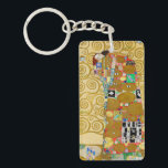 Gustav Klimt Fulfilment Nouveau Couple Key Ring<br><div class="desc">Gustav Klimt,  Fulfilment 1910-1911 Art Nouveau Couple with Klimt's signature swirling design and beautiful gold painting.</div>