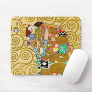 Gustav Klimt Fulfilment Nouveau Couple Mouse Pad