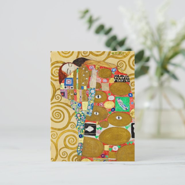 Gustav Klimt Fulfilment Nouveau Couple Postcard (Standing Front)