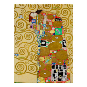 Gustav Klimt Fulfilment Nouveau Couple Poster