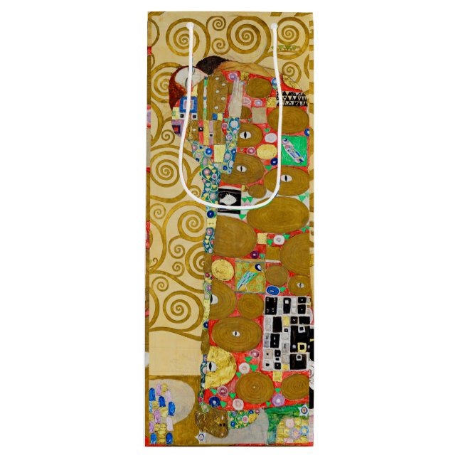 Gustav Klimt Fulfilment Nouveau Couple Wine Gift Bag (Front)