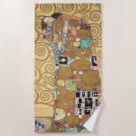 Gustav Klimt - Fulfilment, Stoclet Frieze Beach Towel<br><div class="desc">The Tree of Life,  Stoclet Frieze,  Fulfilment Lovers - Gustav Klimt,  Cardboard,  1909</div>