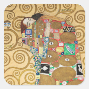 Gustav Klimt - Fulfilment, Stoclet Frieze Square Sticker