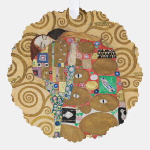 Gustav Klimt - Fulfilment, Stoclet Frieze Tree Decoration Card