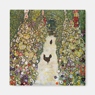 Gustav Klimt - Garden Path with Chickens Magnet