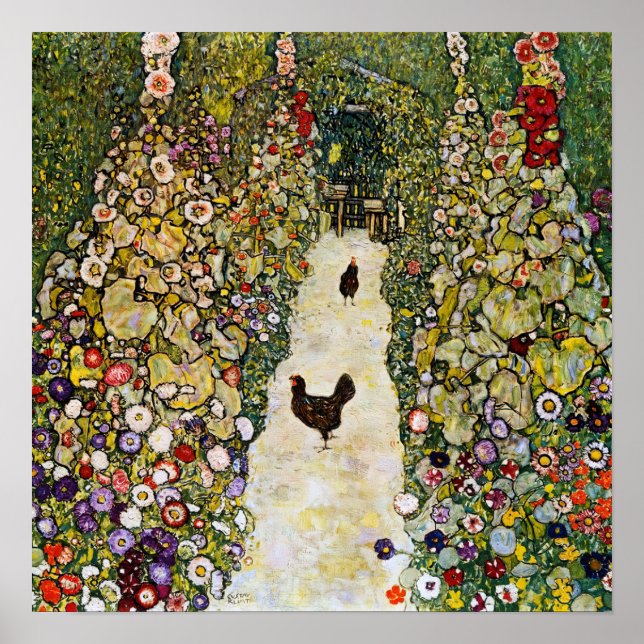 Gustav Klimt - Garden Path with Chickens Poster (Front)