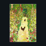 Gustav Klimt Garden with Chickens Enclosure Card<br><div class="desc">Enclosure Cards featuring Gustav Klimt’s oil painting Garden with Roosters (1917). Two brown chickens stand on a garden path. Beautiful pink,  red,  and white flowers bloom along the path. A great gift for fans of Art Nouveau and Austrian art.</div>
