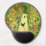 Gustav Klimt Garden with Chickens Gel Mouse Pad<br><div class="desc">Gel Mouse Pad featuring Gustav Klimt’s oil painting Garden with Roosters (1917). Two brown chickens stand on a garden path. Beautiful pink,  red,  and white flowers bloom along the path. A great gift for fans of Art Nouveau and Austrian art.</div>