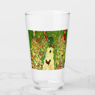 Gustav Klimt Garden with Chickens Glass
