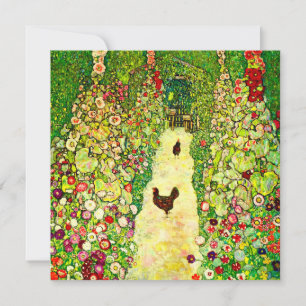 Gustav Klimt Garden with Chickens Invitation