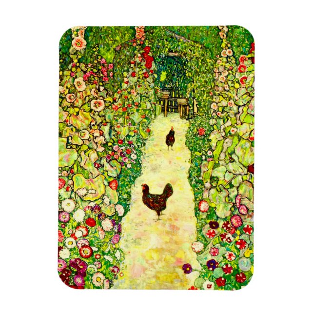 Gustav Klimt Garden with Chickens Magnet (Vertical)
