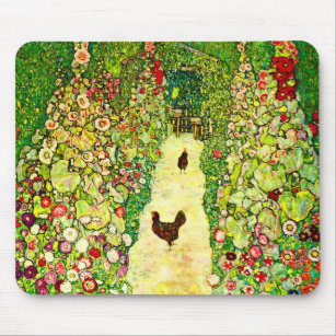 Gustav Klimt Garden with Chickens Mouse Pad