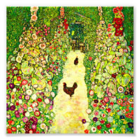 Gustav Klimt Garden with Chickens