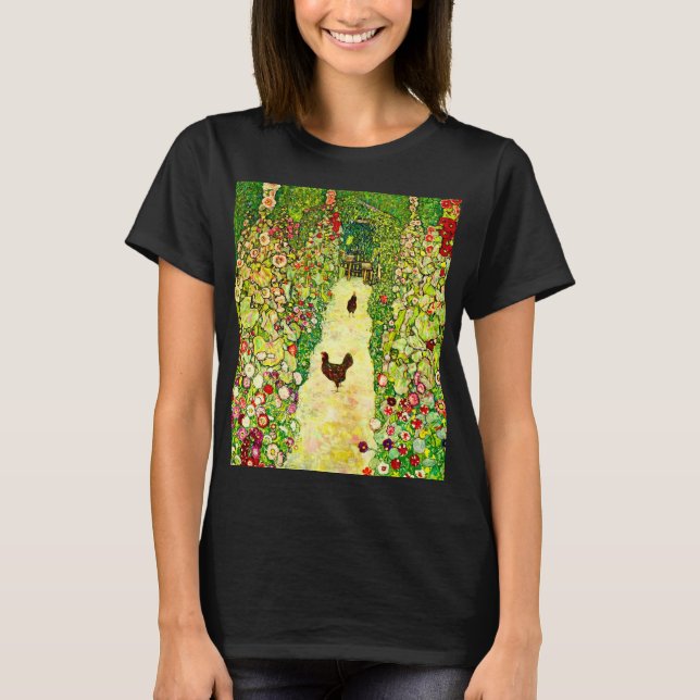 Gustav Klimt Garden with Chickens T-Shirt (Front)