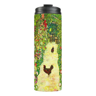 Gustav Klimt Garden with Chickens Thermal Tumbler