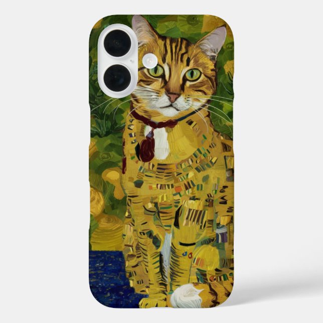 Gustav Klimt gold cute cat spoof, Gustav klimt art Case-Mate iPhone Case (Back)