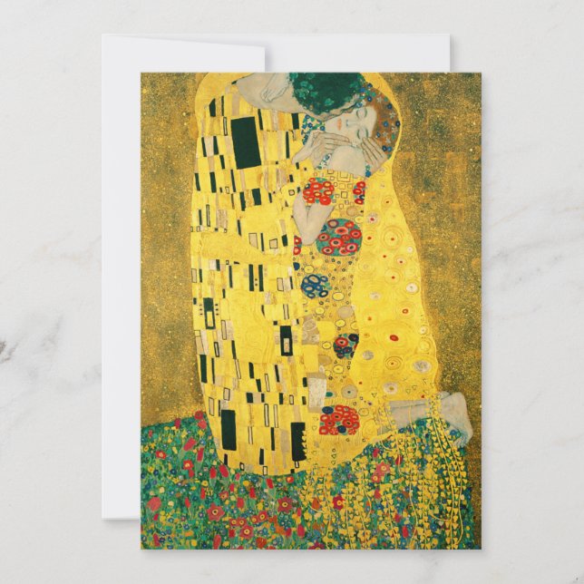 Gustav Klimt Golden Art The Kiss for Lovers Invitation (Front)
