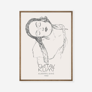 Gustav Klimt Half Figure Young Woman Exhibition Poster