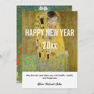 Gustav Klimt - Happy New Year with The Kiss Holiday Card