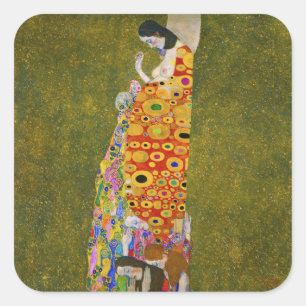 Gustav Klimt - Hope II Square Sticker