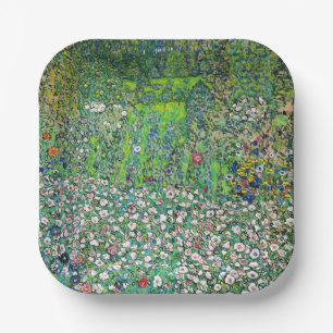 Gustav Klimt - Horticultural Landscape and Hilltop Paper Plate